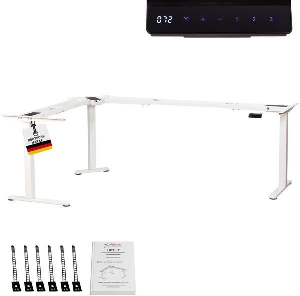 Albatros LIFT L7W Gestell für Eckschreibtisch Höhenverstellbar Elektrisch weiß - Winkelschreibtisch Memoryfunktion-Schreibtischgestell Höhenverstellbar Elektrisch, Stufenlos