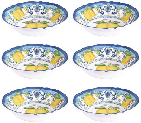 EasyLife Suppenteller Sorrento, Spülmaschinengeeignet, Mehrfarbig, Zitronen, H: 5cm