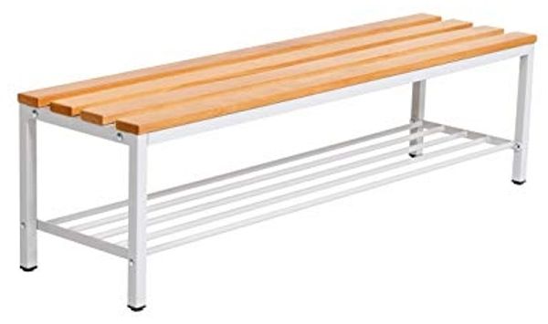Garderobenbank mit Schuhrost 150 cm grau