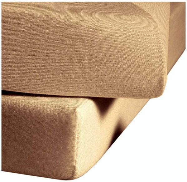 Fleuresse Fein-Jersey Spannbetttuch Bettlaken 180 x 200 cm - 200 x 200 cm Elastan 4033 puder