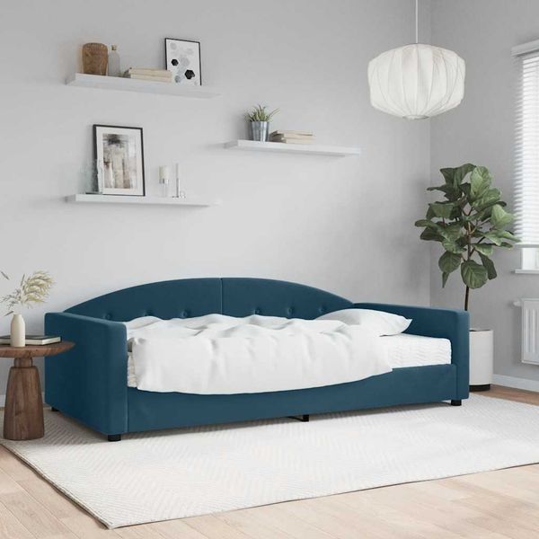 vidaXL Tagesbett mit Matratze Blau 100x200 cm Samt 3197283