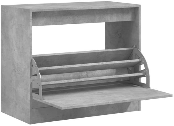 Schuhschrank, Schuhkipper für Flur, skandinavisch Betongrau 80x42x69 cm Holzwerkstoff