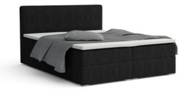 Deine Möbel 24 Boxspringbett LON IV Boxspring Komplettbett Polsterbett Bonellfederkernmatratzen (Cord Beige Creme Grau Dunkelgrau Graphit Schwarz, 3-St, Boxbett Cord Cord-Samt 140x200 160x200 180x200 200x200), inkl. Bettkasten Topper Matratzen H3 H4 Bild 6