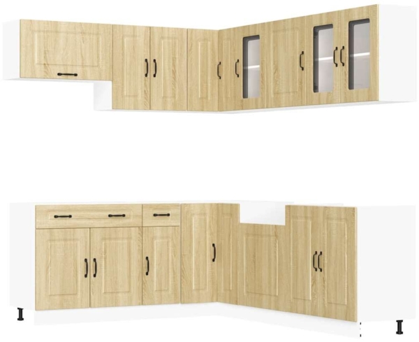 vidaXL 11-tlg. Küchenschrank-Set Kalmar Sonoma-Eiche Holzwerkstoff 3314914