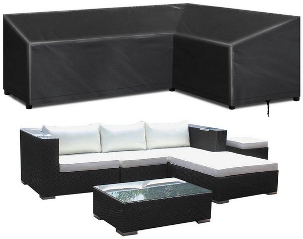 Jibenhome Gartenmöbel-Schutzhülle L-förmige Gartenmöbel-Abdeckung Wasserabweisend, Oxford Ecksofa-Schutz, Rattanmöbel, UV-Schutz, Outdoor-Schutzhülle für Terrasse, Garten
