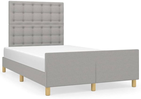 Einzelbettgestell Design für Erwachsene ohne Matratze Hellgrau 120x200 cm Stoff d4950e