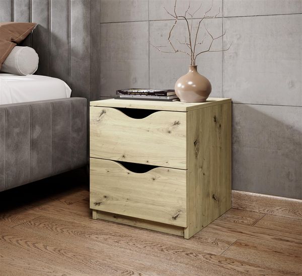 Nachtkommode >Luki< in Artisan Eiche Nachbildung - 40x45x42cm (BxHxT)