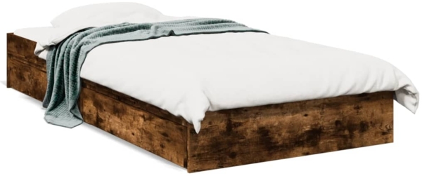 vidaXL Bettgestell mit Schubladen Räuchereiche 90x200cm Holzwerkstoff 3280682
