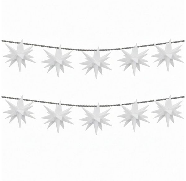my home LED-Lichterkette Elvya, 10-flammig, 3D 10er Sternenlichterkette, Sterne, Lichterkette, 4,5 m beleuchtet