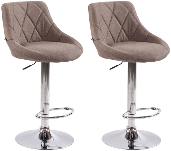 2er Set Barhocker Lazio Stoff, Taupe