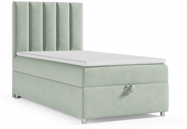 Best for Home Boxspringbett mit Bettkasten Trinity K-10 SINGLE Bonellfederkern inkl. 7 cm Topper (Einzelbett, Polsterbett gepolstertes Kopfteil, Jugendbett, Kinderbett versch. Größen, 70x200 80x200 90x200 100x200 cm), mit oder ohne Topper, Flexible Lie...