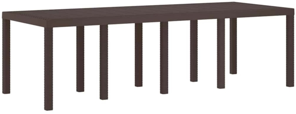 vidaXL Garten-Esstisch Braun 250 x 100 x 73 cm Poly-Rattan 871693
