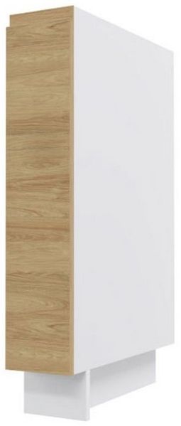 Feldmann-Wohnen Unterschrank Arezzo (1-St) 15 x 50 x 82 cm grifflos weiß - Halifax Eiche (AZ-D15/cargo)