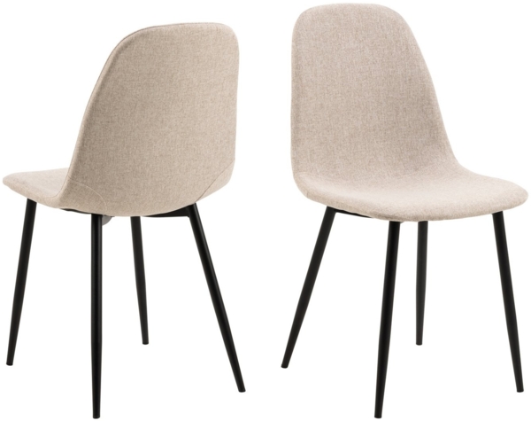 Esszimmerstuhl >Celia< (4er-Set) in Beige, Stoff - 44x86x54cm (BxHxT)