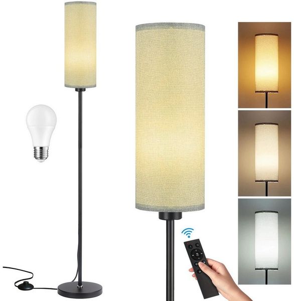 Ophy Stehlampe Moderne Stehleuchte mit Fernbedienung – dimmbar, Fußschalter, inkl. 9‑W‑LED – für Ecken & Wohnräume