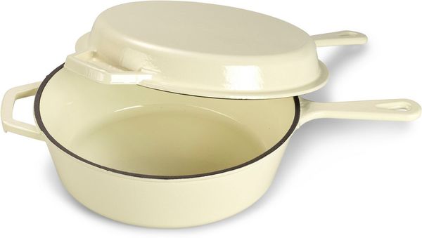 ECHTWERK Schmortopf 2 in 1 Set - Topf & Pfanne aus Gusseisen, Gusseisen (Set, 2-tlg), Mit allen Herdarten kompatibel, ergonomische Griffe