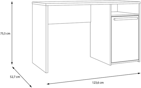 Schreibtisch >CAPAIA< in Riva Eicha Dekor / Salbei - 123,6x75,5x52,7cm (BxHxT) Bild 8