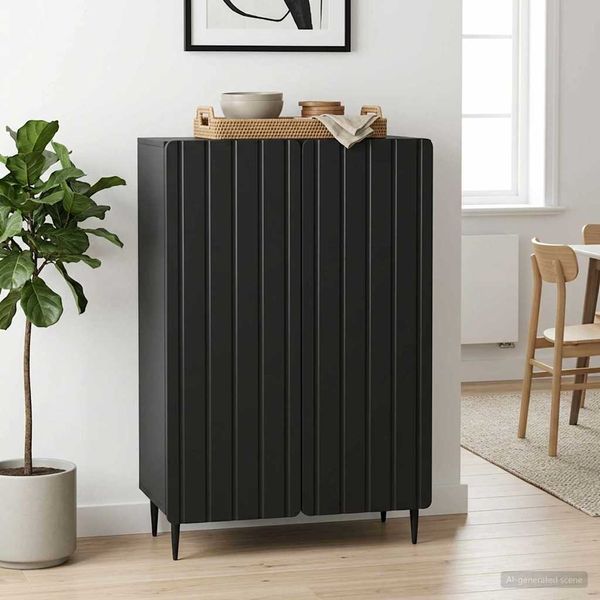 vidaXL Sideboard Schwarz 66 x 34,5 x 92 cm Holzwerkstoff 894356