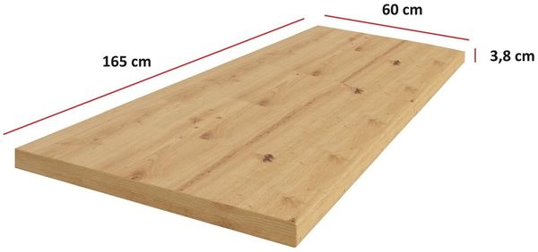 Küchen Arbeitsplatte 165cm 38 mm Küchenzeile Küchenblock Eiche Artisan Eko Stilo