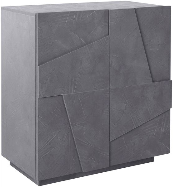 Dmora Kommode Arli, Küchen-Sideboard mit 2 Türen, Wohnzimmer-Buffet, 100 % Made in Italy, 81 x 44 x 86 cm, Schiefer,