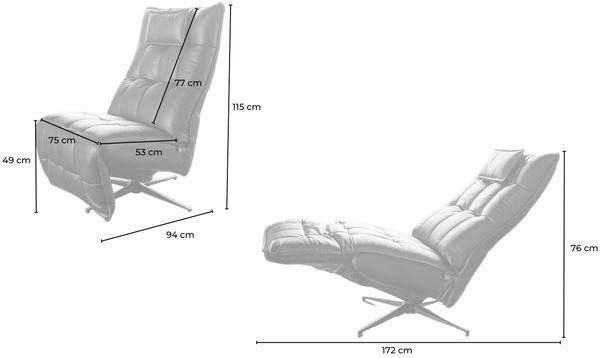 KAWOLA Sessel MIKO Relaxsessel drehbar Leder braun 115 x 94 x 75 cm Bild 9