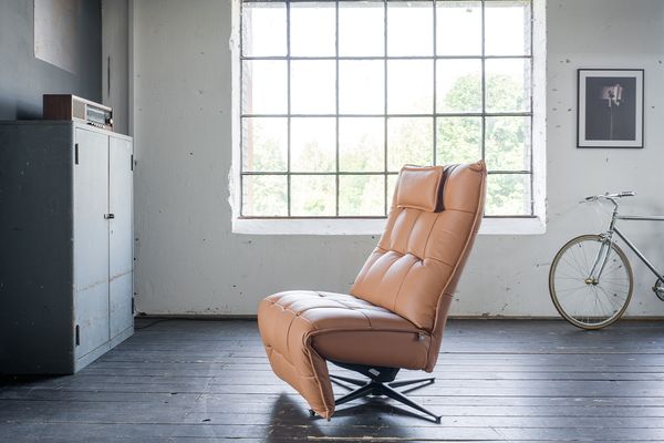 KAWOLA Sessel MIKO Relaxsessel drehbar Leder braun 115 x 94 x 75 cm