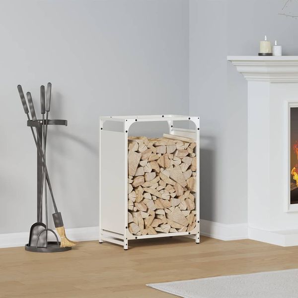 vidaXL Brennholzregal Weiß 44x28x65 cm Kaltgewalzter Stahl 864196