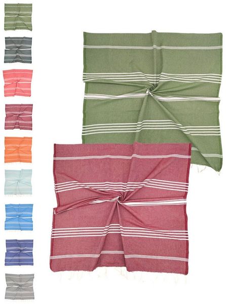 furora HOLIDAY Saunatuch Strandtuch Hamamtuch: groß 100x200 cm Saunatuch, Strandhandtuch dünn, Strandtuch Saunatuch aus 100% Baumwolle Strandtuch Set