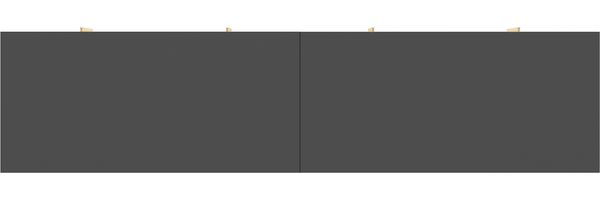 TV-Schrank 170 x 40 x 45,5 cm aus Spanplatte in Grauschwarz mit 4 Türen & goldfarbenen Metallfüßen Bild 9