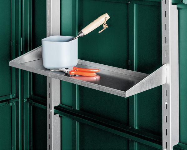 Hörmann Ecostar Regalhalterset für EcoStar Gerätehäuser, silber, kurz (70,8 cm)