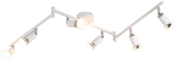 ZMH LED Deckenleuchte 6 Strahler GU10 - Deckenstrahler Modern Innen Deckenlampe Weiß für Wohnzimmer Bad Küche Büro
