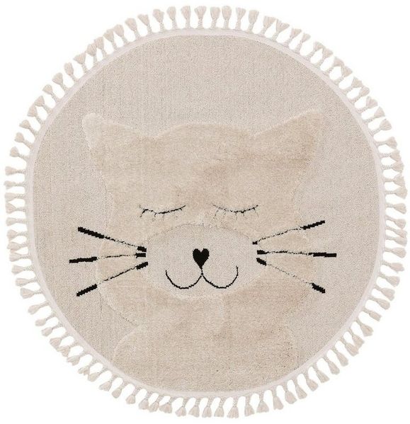 benuta Kinderteppich Momo, rund, Höhe: 11 mm, Kunstfaser, Berber, Ethno-Style, Wohnzimmer
