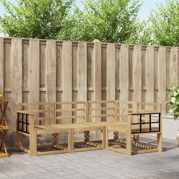 vidaXL Outdoor-Sofagarnitur 4 pcs Weiß 187,5 x 128,5 x 73 cm 3387568