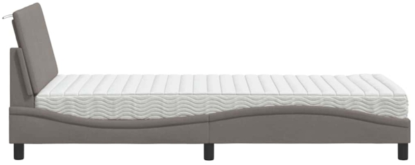 vidaXL Bett mit Matratze "Hanko" Taupe 90x200 cm Stoff 3310507 Bild 5