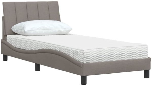 vidaXL Bett mit Matratze "Hanko" Taupe 90x200 cm Stoff 3310507 Bild 3