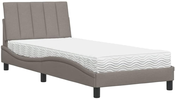 vidaXL Bett mit Matratze "Hanko" Taupe 90x200 cm Stoff 3310507 Bild 1