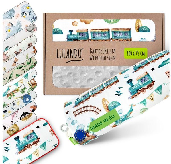 LULANDO® Babydecke 100x75 cm Kuscheldecke Krabbeldecke Spieldecke aus 100% Baumwolle - Standard 100 von Oeko-Tex - Antiallergisch - Hergestellt in der EU