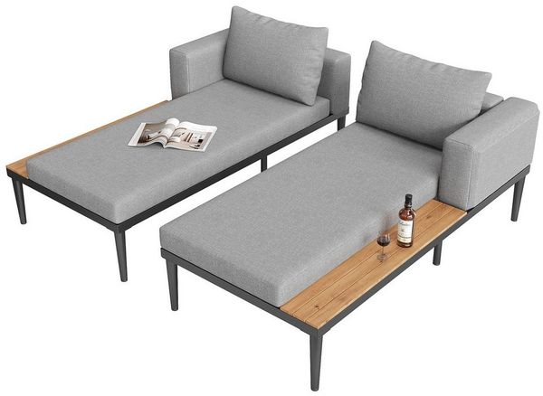 KLAM HOME Sofa Schlafsofa Outdoor Patio Daybed,Double Lounge Bed,Outdoor-Liegestuhl, Sun Lounger,Multifunktionales wasserdichtes Sofabett