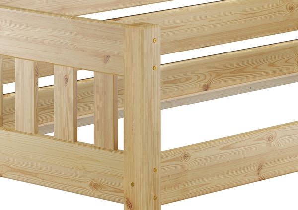 Kieferbett natur Einzelbett 90x200 Massivholz-Bettgestell Futonbett V-60.53-09 Federleisten Bild 19
