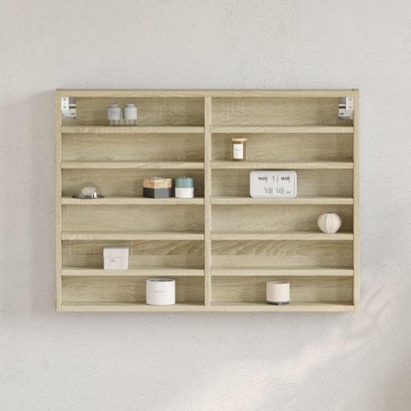 vidaXL Vitrinenschrank Sonoma-Eiche 80x8,5x58 cm Holzwerkstoff 847956