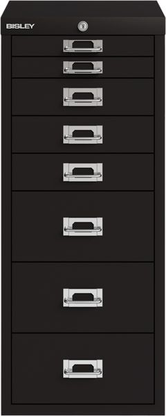Bisley Multidrawer Schubladenschrank aus Metall abschließbar in schwarz Schrank für Büro Werkstatt und Zuhause Stahlschrank, LA298-633