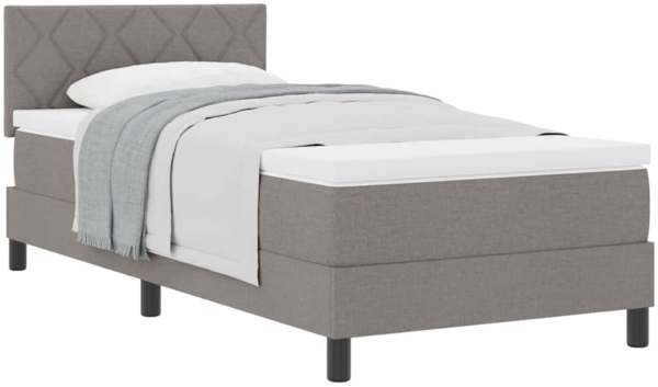 vidaXL Boxspringbett mit Matratze Taupe 100 x 200 cm Stoff 3338745 Bild 2