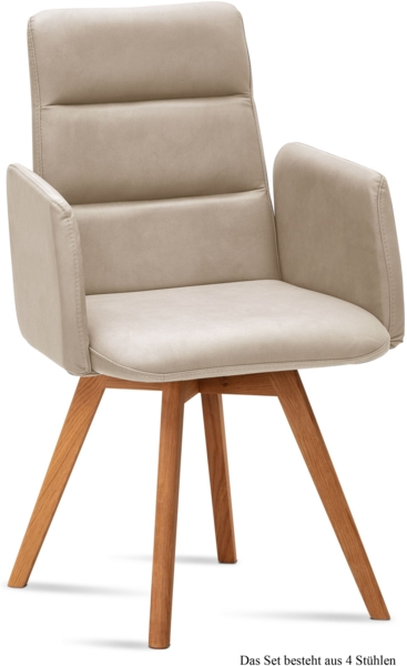 Armlehnstuhl (4er-Set) Dobka 52x92x60 Eiche geölt/Natur