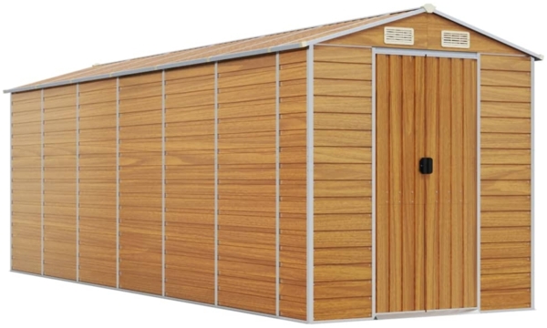 vidaXL Gerätehaus Hellbraun 191x555x198 cm Verzinkter Stahl 3188280
