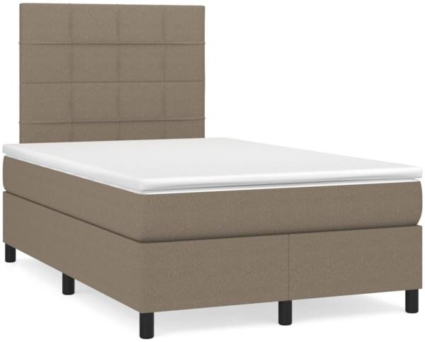 vidaXL Boxspringbett mit Matratze & LED Taupe 120x190 cm Stoff 3270201