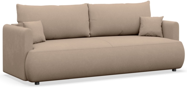 Selsey 'Ovo Mini' 3-Sitzer Schlafsofa mit Bettkasten, Chenille Easy-Clean, beige