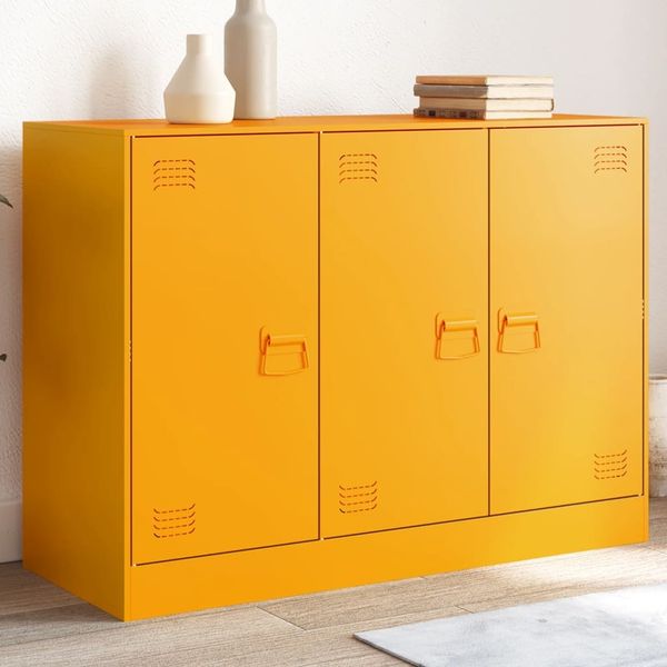 vidaXL Sideboard Senfgelb 99x39x73 cm Stahl 841724