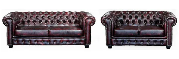 Vente-unique - BRENTON Couchgarnitur Leder Rot - B 96 cm x H 73 cm x L 160 cm201 cm
