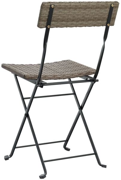 vidaXL Bistrostühle 4 Stk. Klappbar Grau Poly Rattan und Stahl 3152118 Bild 7