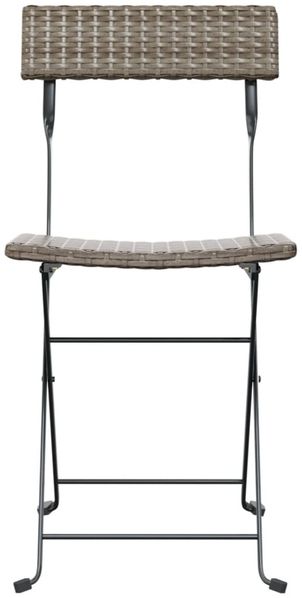 vidaXL Bistrostühle 4 Stk. Klappbar Grau Poly Rattan und Stahl 3152118 Bild 4